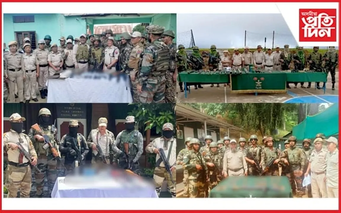 মণিপুৰত পুনৰ বুজন পৰিমাণৰ মাৰণাস্ত্ৰ জব্দ